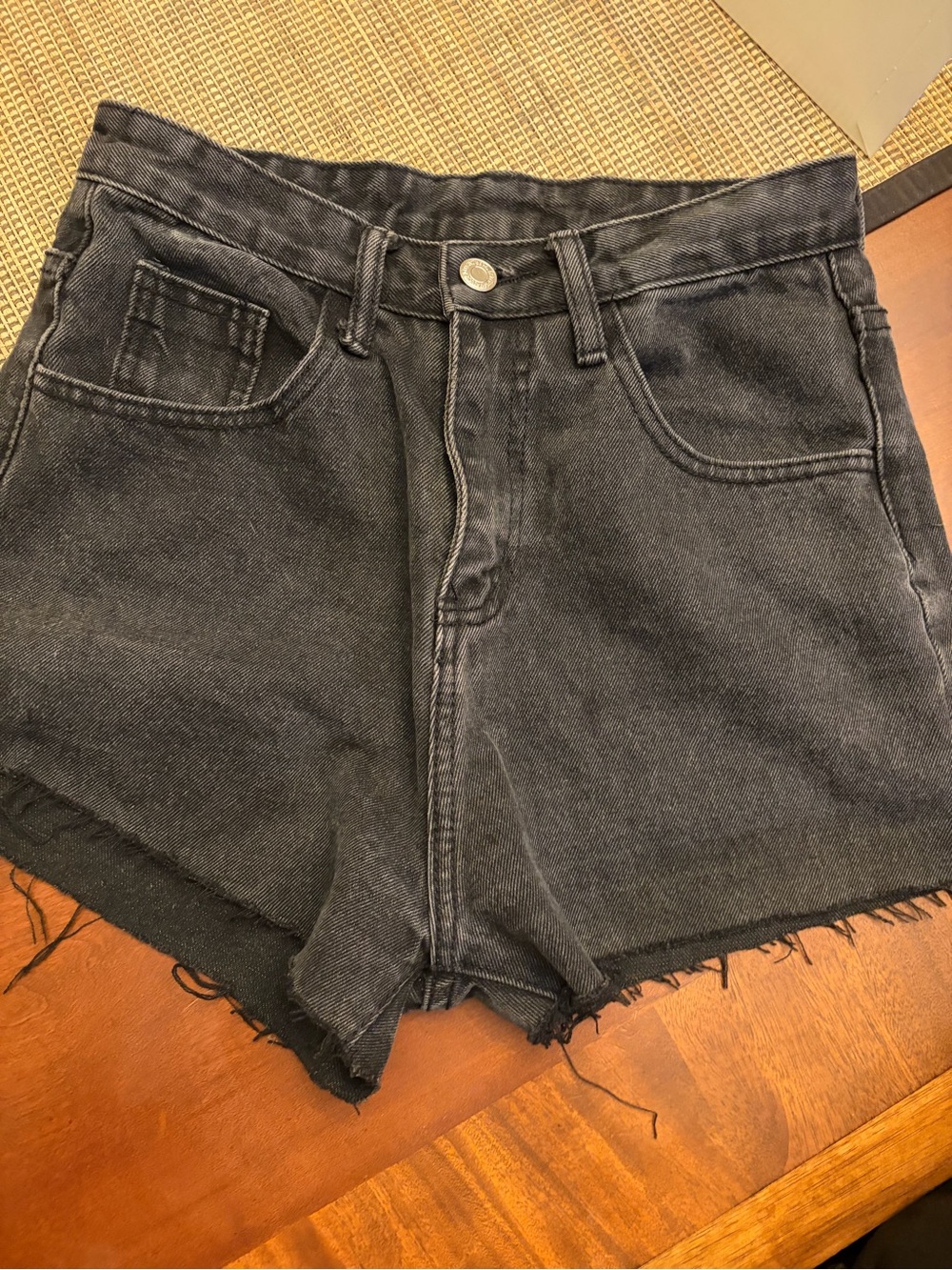 Shein Women's Black High-Rise Denim Shorts